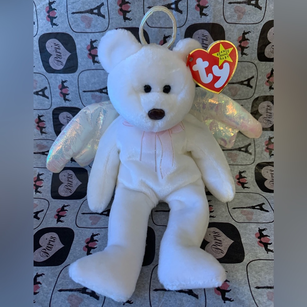 Original Halo The Angel Ty Beanie Baby Bear Retired 1998